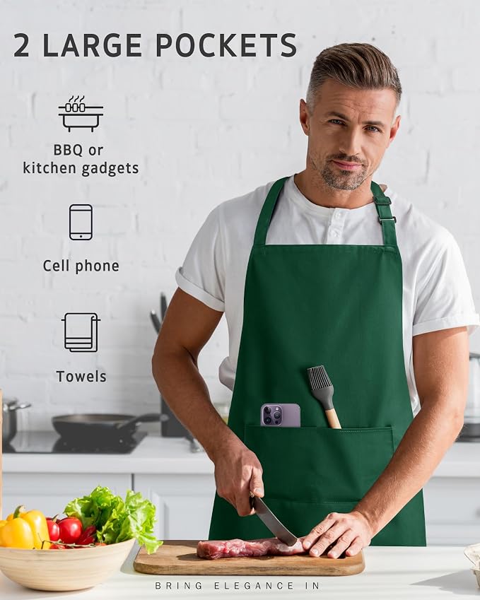 Syntus Chef Apron for Men Women with Pockets, Thick Grilling BBQ Apron | Machine Washable, Thick & Soft, Full Coverage, Adjustable Strap, Long Ties, 2 Pockets, Multi-Purpose, BBQ, Gift - Image 7