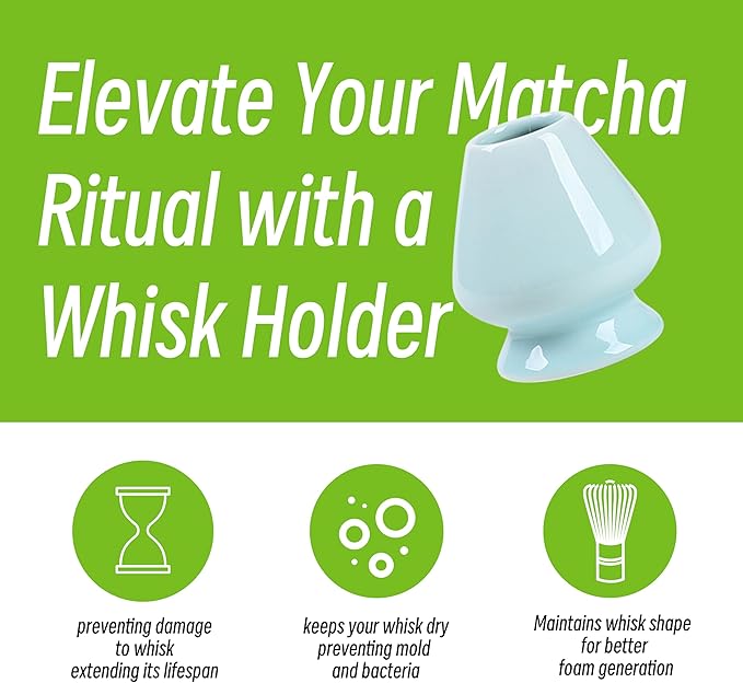 TEANAGOO Matcha Whisk Set, Bamboo Matcha Whisk (Chasen), 4 Pcs Traditional Starter Matcha Set, Scoop (Chashaku) Tea Spoon Whisk Holder, Matcha Accessory, Bamboo Whisk For Matcha Tea (100prongs)