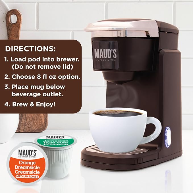 Maud’s Orange Creamsicle & Jamaican Rum Yum Flavored Coffee Pods Variety Pack, 36 ct, Medium Roast Single Serve Pods – 100% Arabica Coffee, Compatible with Keurig K Cups Maker - Image 6
