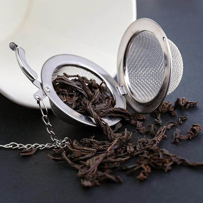 Medsuo 2pcs Stainless Steel Tea Strainer Infuser Ball Mesh Tea Filter with Extended Chain Hook for Loose Tea Leaves (2 Inch)