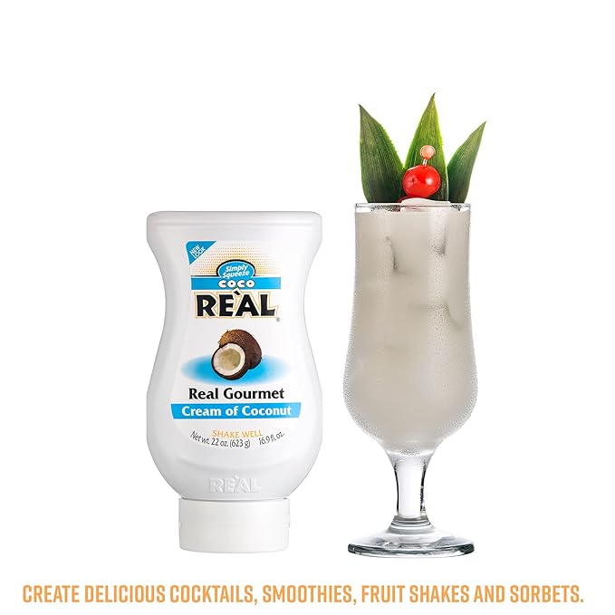 Coco Reàl, Cream of Coconut, 16.9 FL OZ Squeezable Bottle, Individually Boxed (Pack of 2)
