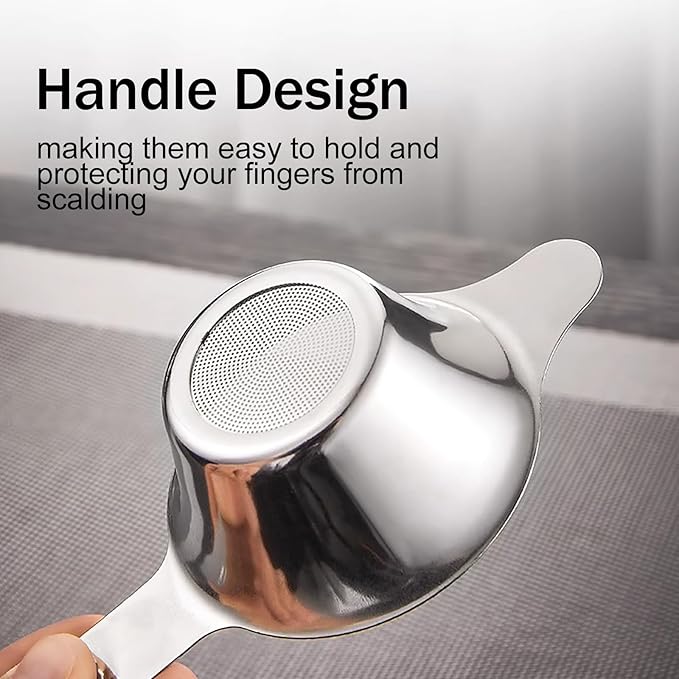 WUWEOT 6 Pcs Different Size Tea Infuser, 304 Stainless Steel Mini Fine Mesh Strainer, Coffee Filter with Double Handles for Hanging on Teapots, Mugs, Cups to Steep Loose Leaf Tea and Coffee
