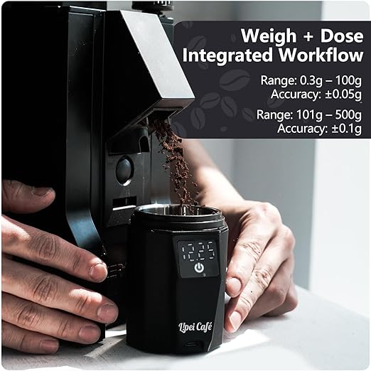 WeightBrew Digital Dosing Cup with LED Display, 0.05g High Precision Coffee Scale, Espresso Scale, Dosing & Brewing Coffee Accessories, Perfectly Measures Coffee Grounds - 1.1 lbs/500 g