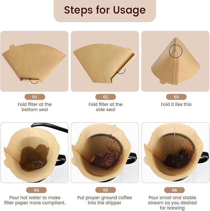 120Pcs Cone Coffee Filters #4, Clinuse Unbleached Size 04 Coffee Filters 8-12 Cup, Disposable Natural Paper Filters, No.4 Cone Filters Compatible with Ninja, Cuisinart, Pour Over and Drip Coffee Maker