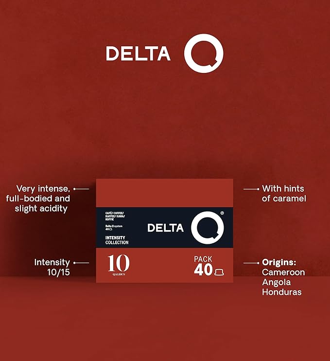 Delta Q Espresso Pods for Delta Q machines, Qalidus - Intensity 10, Notes of Caramel, XL Pack - 40 Capsules