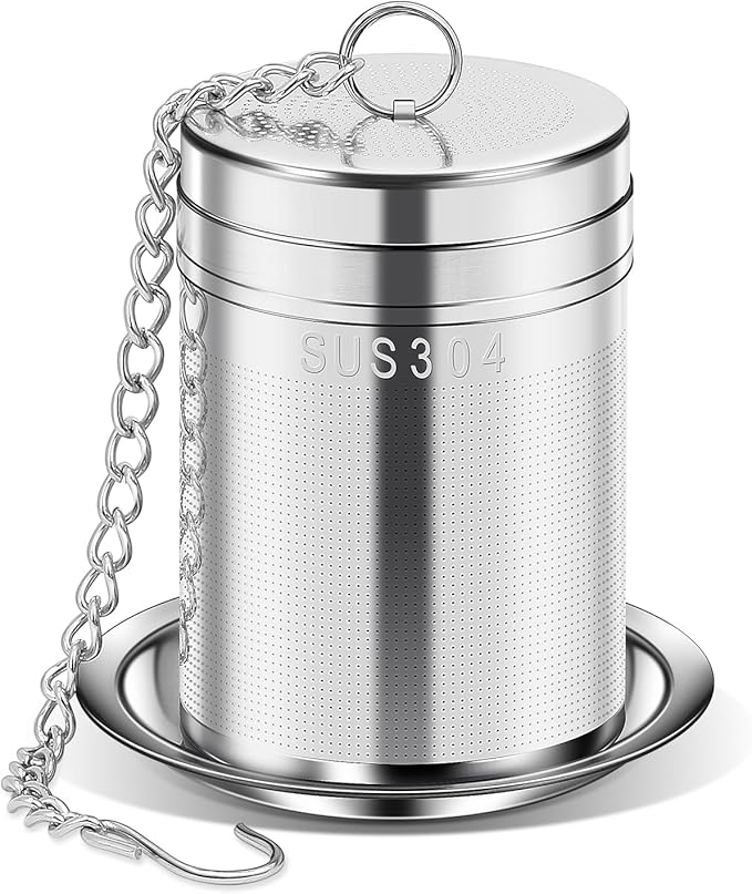 ‌Loose Leaf Tea Steeper with Ultra-Fine Mesh - ‌Premium Stainless Steel ‌Tea Infuser‌‌ & ‌Tea Strainer‌ for Herbal/Black/Rooibos Teas, Durable ‌Tea Ball‌ with Leak-Proof Design
