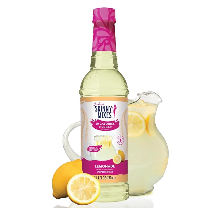 Jordan's Skinny Mixes Sugar Free Syrup, Lemonade Flavor, Fruit Flavored Water Enhancer, Drink Mix for Iced Tea, Lemonade, Drinks, Low Calorie Water Flavoring, Dairy & Gluten Free, Kosher, 25.4 Fl Oz by JordansSkinnyMixes