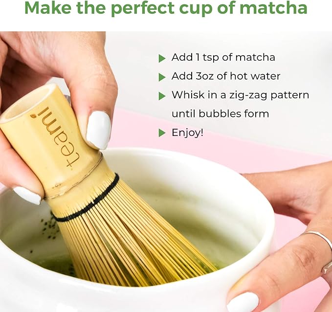 TRADITIONAL HANDMADE ORGANIC JAPANESE BAMBOO WHISK | Best to use with 100% Matcha Green Tea Powder for Perfect Latte's | Strong, Beautiful, & Durable Design