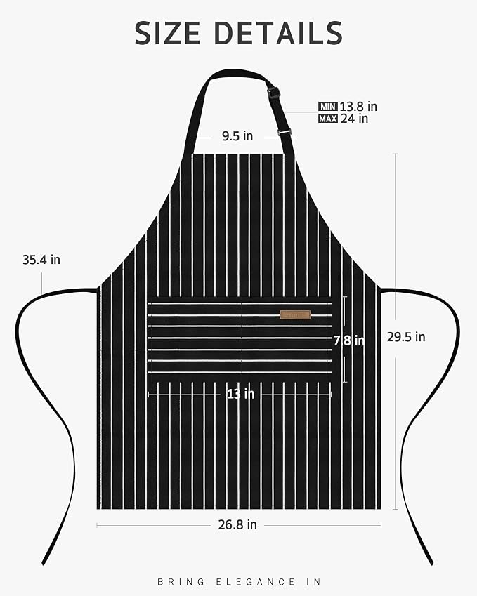 Syntus Chef Apron for Men Women with Pockets, Thick Grilling BBQ Apron | Machine Washable, Thick & Soft, Full Coverage, Adjustable Strap, Long Ties, 2 Pockets, Multi-Purpose, BBQ, Gift - Image 2