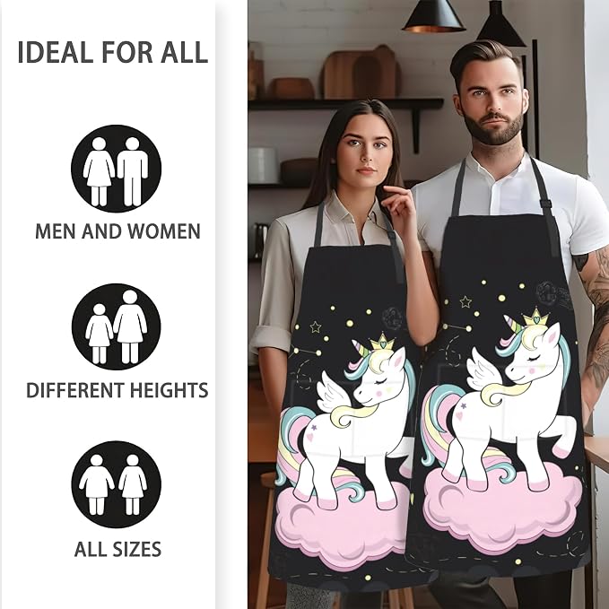 Apron, Stocking Stuffers Bib Apron with Adjustable Neck for Women, Suitable for Home Kitchen Cooking Apron - Image 5