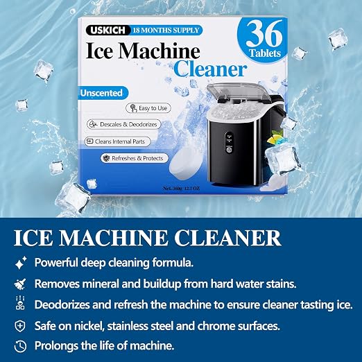Ice Machine Cleaner Descaler Tablets-36Pack Ice Maker Cleaner Compatible with Frigidaire, Opal, GE Profile, Kitchenaid, Nickel Safe Scale Remover for Countertop, Nugget Ice Makers - Image 2