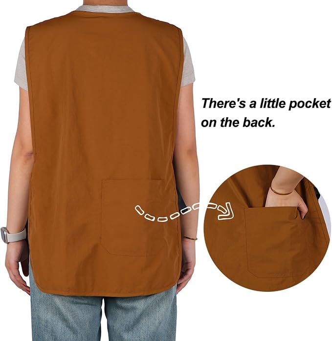 Waterproof Unisex Cobbler Apron with 4 Pockets Vest Style Ultralight Chef Waiter Work Overalls - Image 3