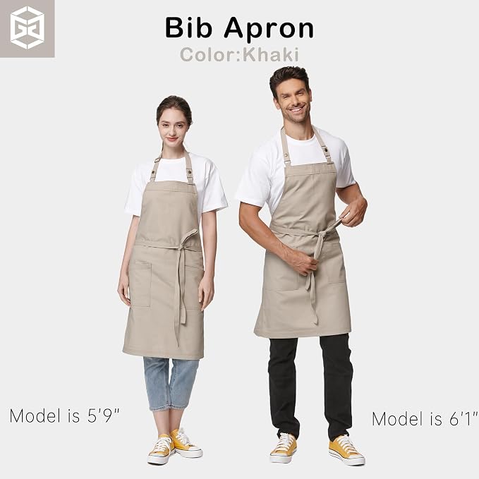 Chef Men Canvas Waterproof Apron Pocket 4251GB | Polyester Cotton Canvas Apron for BBQ Grilling Kitchen Cooking, Adjustable Neck, Durable & Comfortable - Image 4