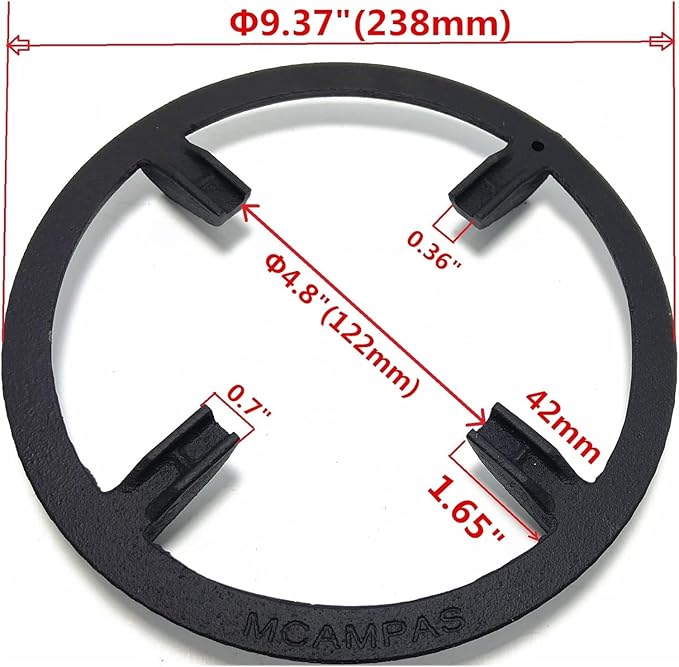 Cast Iron Wok Ring Support for Gas Stove – Non Slip, Fits Round Bottom Wok, Replacement Grate – Fits Samsung, GE, KitchenAid, LG, Whirlpool, Frigidaire, Kenmore Gas Stoves