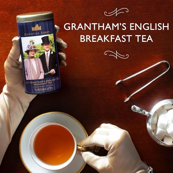 The Republic of Tea: Downton Grantham English Breakfast Black Tea, 36 Tea Bags Tin (Pack of 2)