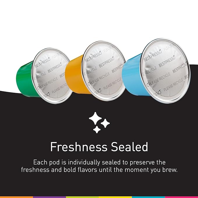 Bestpresso Coffee for Nespresso Original Machine 120 pods Certified Genuine Espresso Arabica Blend (Light Intensity), Pods Compatible with Nespresso Original 60 Days Satisfaction Guarantee