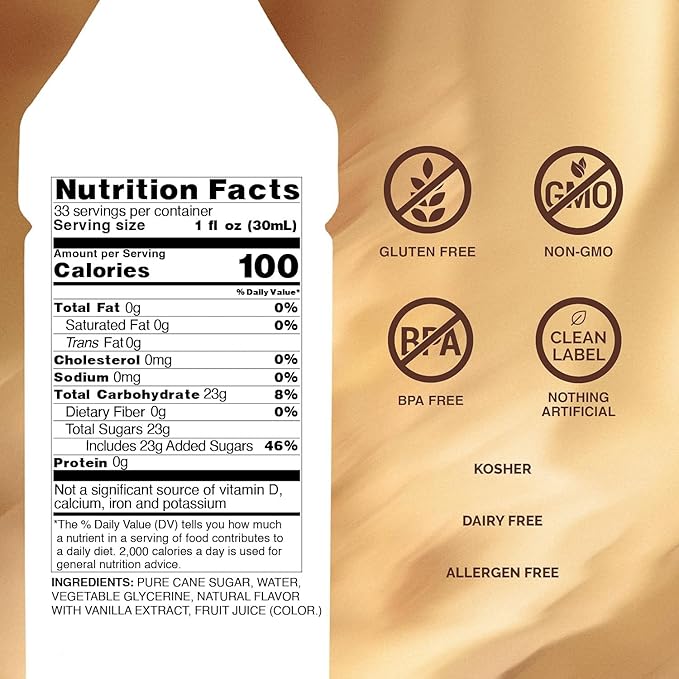 Monin - French Vanilla Syrup, Boxed, Versatile Flavor, Natural Flavors, Great for Coffees, Cocktails, Shakes, and Kids Drinks, Non-GMO, Gluten-Free (1 Liter)