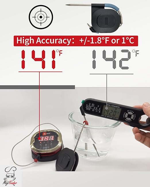 4-Pack Replacement Meat Temperature Probes for Weber Probe & iGrill & Weber Connect Smart Grilling Hub, 2.5mm Plug, with Magnetic Spool Organizer – ±1°C Accurate Washable Thermometer Probes