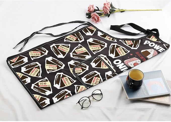 MBMSO Japanese Cuisine Gifts Powered by Onigiri Apron for Cooking BBQ Grilling Asian Rice Ball Apron Asian Food Lover Gifts - Image 7