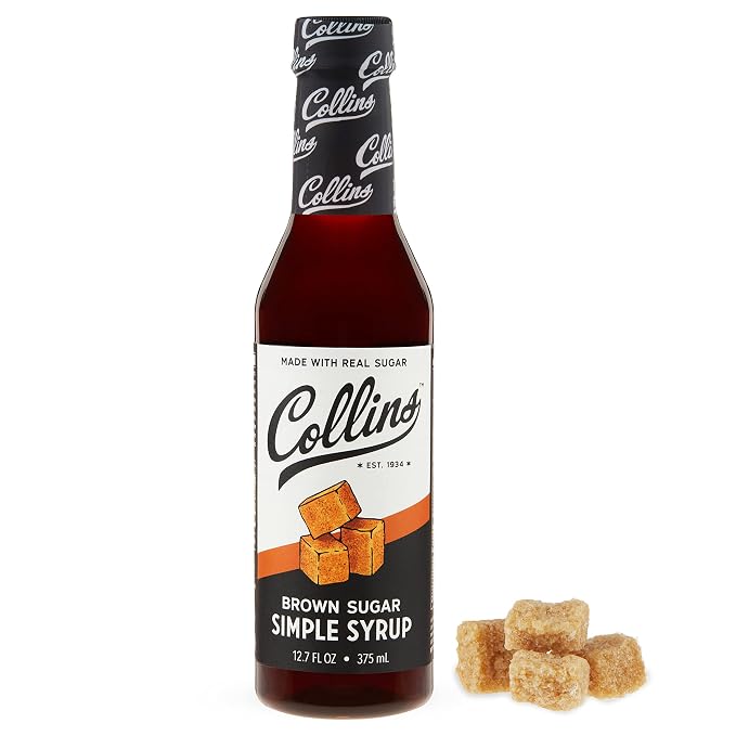 Collins Brown Sugar Simple Syrup - Real Brown Sugar Syrup Cocktails and Coffee Syrup - Cocktail Syrup, Perfect for Coffee and Bourbon Drinks, 12.7oz Set of 1 by Collins