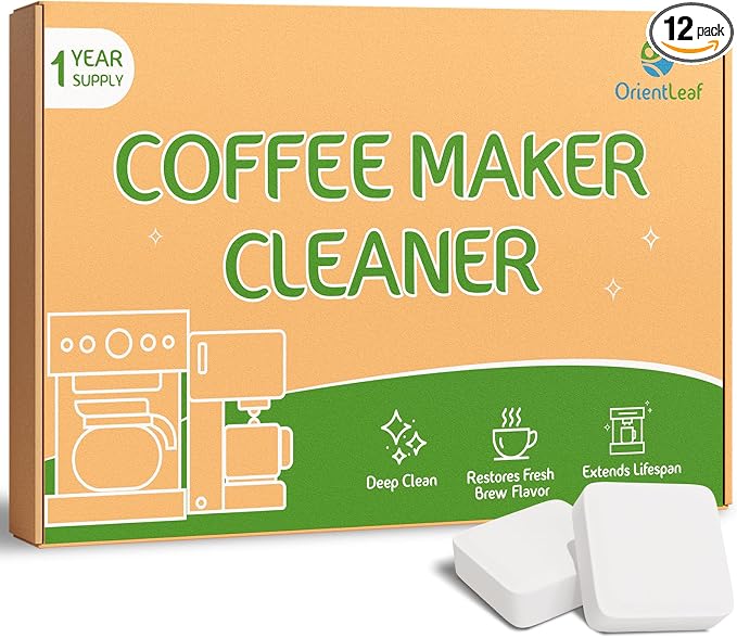 ORIENTLEAF Coffee Maker Cleaner, Coffee Maker Cleaner Tablets Compatible With Nespresso, Keurig, Ninja and more Major Brands, Descaler for Coffee Machine 12 Pack by OrientLeaf