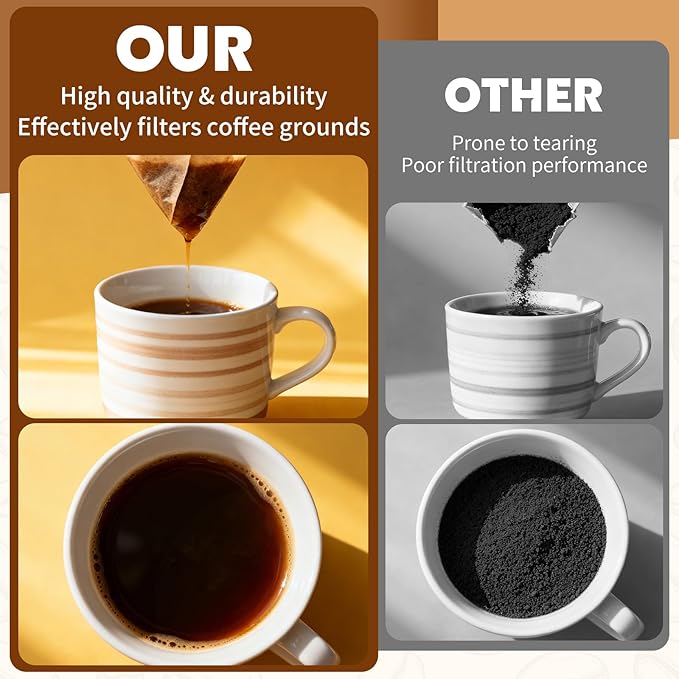 200 Count Coffee Filters, Coffee Filters #1 Disposable, Natural Unbleached #1 Paper Filter for Pour Over and Drip Coffee Maker, Suitable for Home Coffee Shop (1-2 Cup)