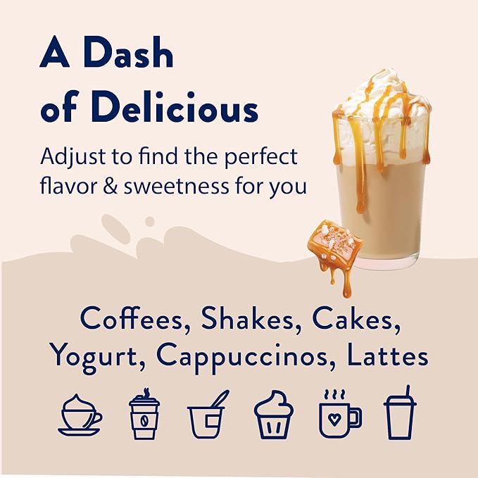 Jordan's Skinny Mixes Sugar Free Coffee Syrup,Salted Caramel Coffee Flavoring Syrup,Naturally Sweetened Zero Calorie Drink Mix,Lattes,Baking or Protein Shake,Dairy & Gluten Free,12.7 Fl Oz,(Pack of 2)