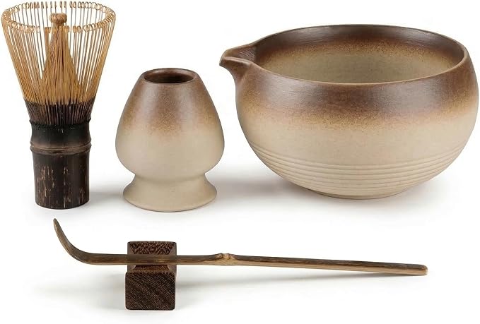 Matcha Whisk Set, 5-Piece Matcha Kit with Handmade Ceramic Bowl, 100-Prong Bamboo Whisk, Scoop, Holder & Rest – Premium Matcha Tea Set for Beginners & Tea Lovers, Gift Ready
