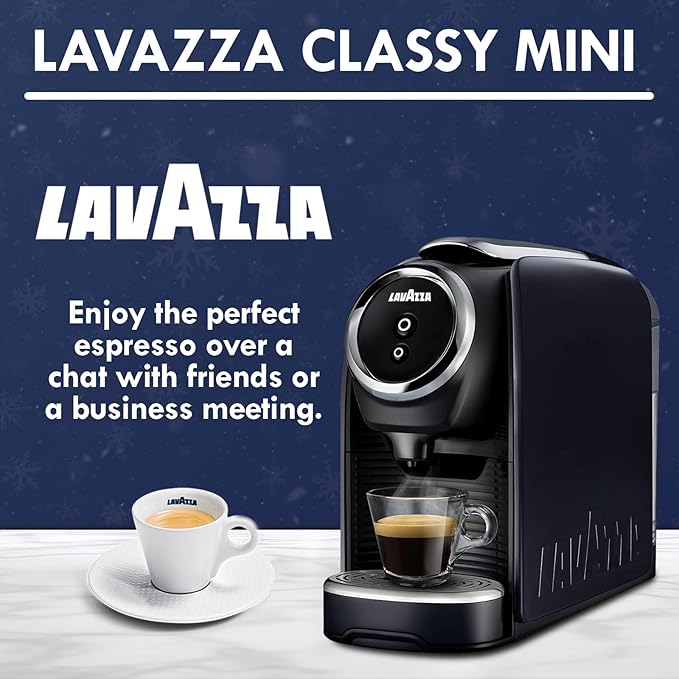 Lavazza Classy Mini Espresso Coffee Machine – 72 Count Intenso Capsules – Compact Single-Serve Brewer Compatible BLUE & Expert Pods