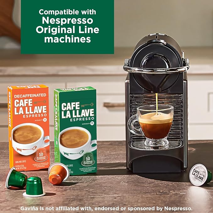 Cafe La Llave Latin Style Espresso Pods, Dark Roast, Compatible with Nespresso Original Line, 80 Count Aluminum Capsules