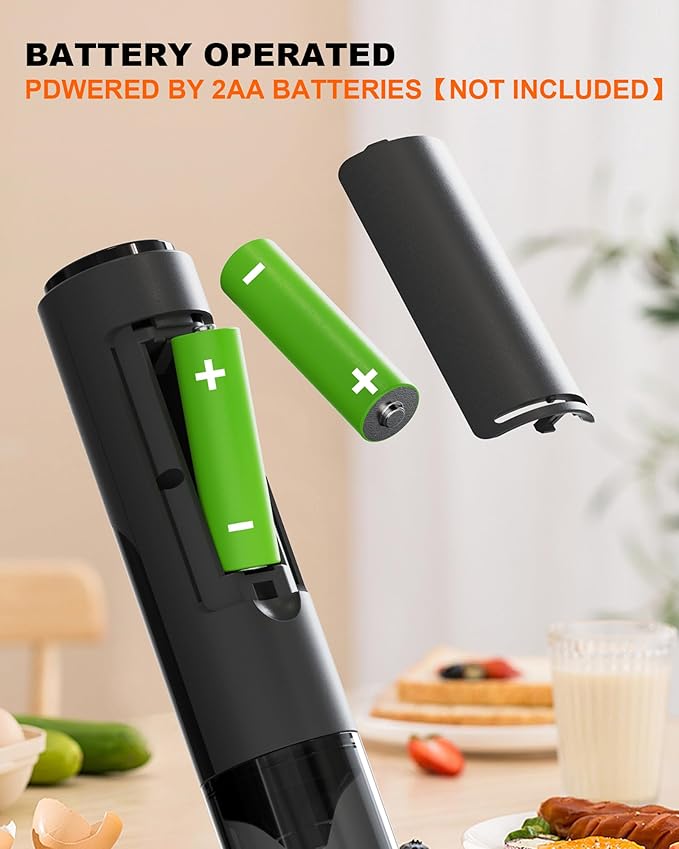 Handheld Milk Frother with Cover, Battery Powered Portable Drink Mixer (2AA Not Included) - Electric Frother Wand for Coffee, Latte, Matcha, Cappuccino & Hot Chocolate
