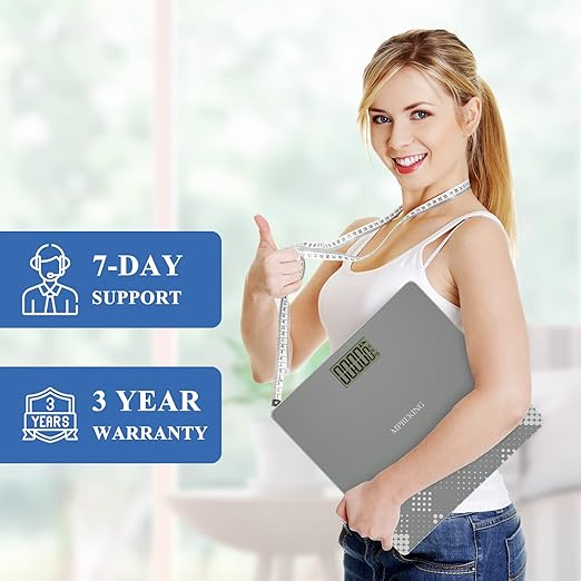 Scale for Body Weight 440lbs(200KG), MBEKING Bathroom Scale with Baby, Pet Mode Highly Accurate Extra Wide Smart Digital Scales Heavy Duty Weight Scale Includes Batteries(Grey)