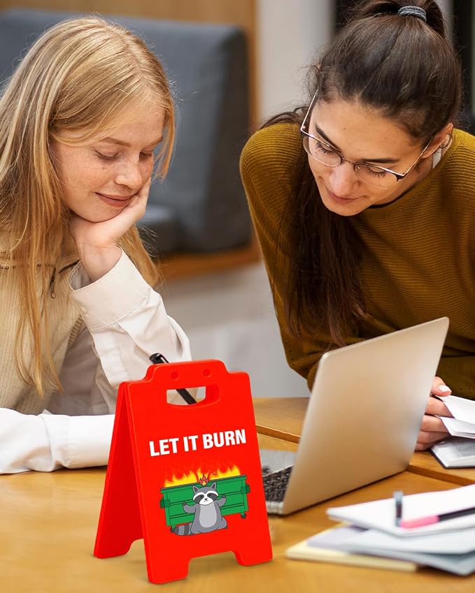 Funny Office Gifts for Women Men Boss Leader Coworkers, Dumpster Fire Desk Decor, Employee Appreciation Gifts, Cute Humor Dumpster Office Desk Sign Cubicle Decor - Image 4