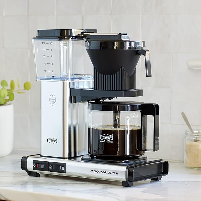 Technivorm Moccamaster 53936 KBGV 10-Cup Coffee Maker Brushed Gold, 40 Ounce, 1.25l