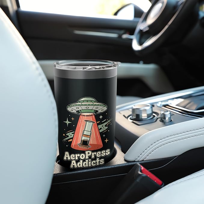UFO AeroPress Funny Coffee Shirts Sci-Fi AeroPress Brewing Stainless Steel Insulated Tumbler
