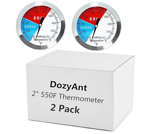 2 Inch BBQ Thermometer Gauge - 2 Pcs Charcoal Pit Smoker Temp Gauge - Replacement for Smoker Grill Wood Charcoal Pit, Temp Thermometer