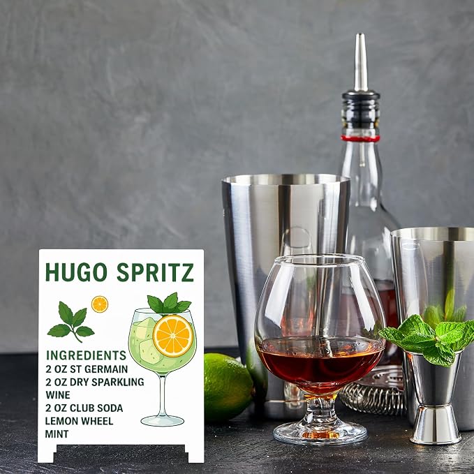 Hugo Spritz Bar Decor Sign Funny Coffee Bar Accessories Plaque for Home Pub Lounge Man Cave Party Decoration for New Couples Drink Lovers & Bartenders Christmas Gifts - Image 4