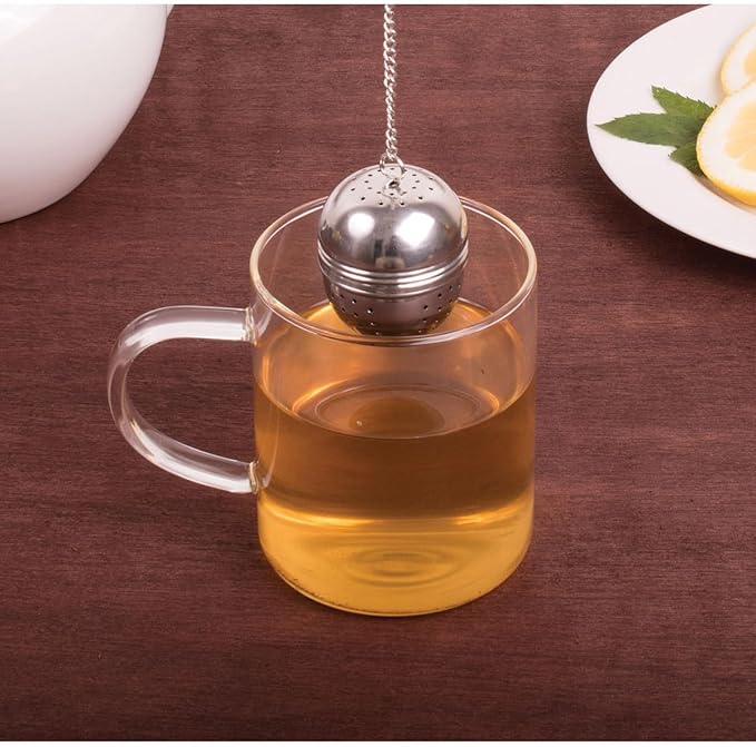 HIC Kitchen Tea Ball Infusers, 18/8 Stainless Steel, Set of 4, For Loose Leaf Tea and Mulling Spices