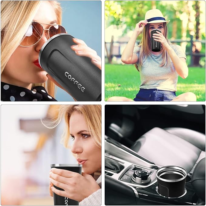 MOMSIV 17oz Travel Mug, Insulated Coffee Cup with Leakproof Lid, Vacuum Stainless Steel Double Walled Reusable Tumbler for Hot and Cold Water Coffee and Tea In Travel and Car