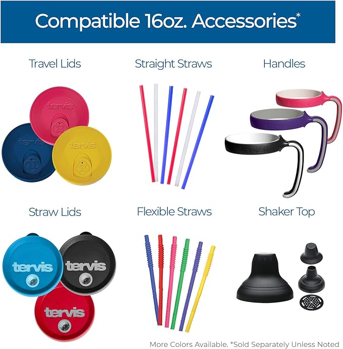 Tervis Travel Lid Made in USA Double Walled Insulated Tumbler Travel Cup Keeps Drinks Cold & Hot, Fits 16oz Tumblers, White