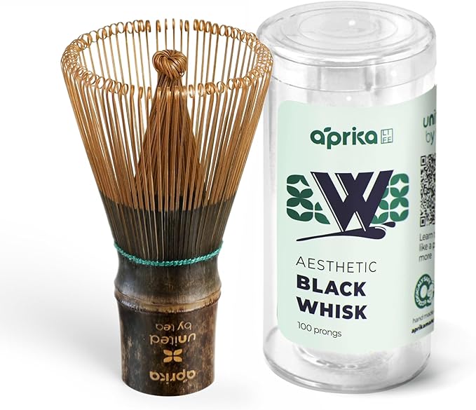 Traditional Purple Matcha Whisk - 100 Prong Bamboo Whisk For Ceremonial Tea Preparation - Authentic Japanese Purple Bamboo Whisker For Matcha Tea by Aprika Life