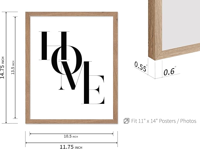 Poster Master Vintage Unique Poster - Retro Minimalist Print - Home, Letters, Typography, Black and White, Simple - Gift for Artist, Friend - Wall Decor for Living Room, Dorm, 11x14 Beige Framed
