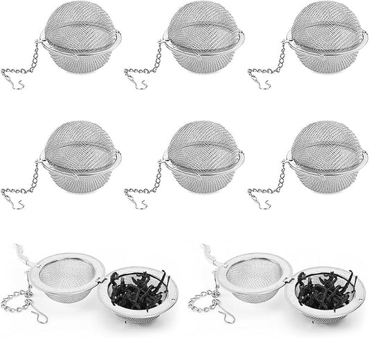 Loose Leaf Tea Steeper, Tea Ball Infusers for Loose Tea,Extra Fine Mesh Tea Strainer Tea Diffusers,Stainless Steel Tea Filter for Brew Leaf Tea Flavoring Herbal Spices Seasonings (8)