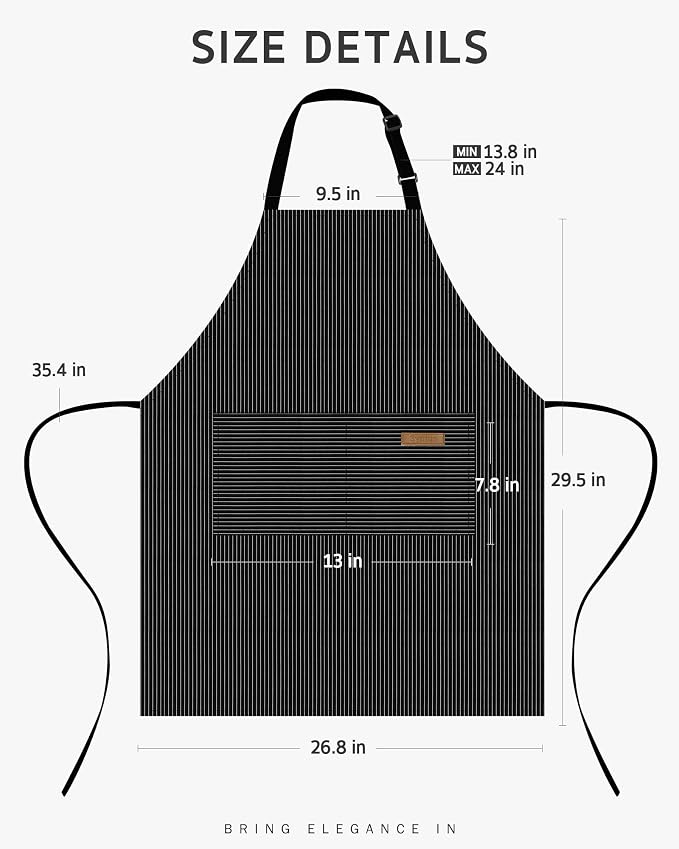 Syntus Chef Apron for Men Women with Pockets, Thick Grilling BBQ Apron | Machine Washable, Thick & Soft, Full Coverage, Adjustable Strap, Long Ties, 2 Pockets, Multi-Purpose, BBQ, Gift - Image 2