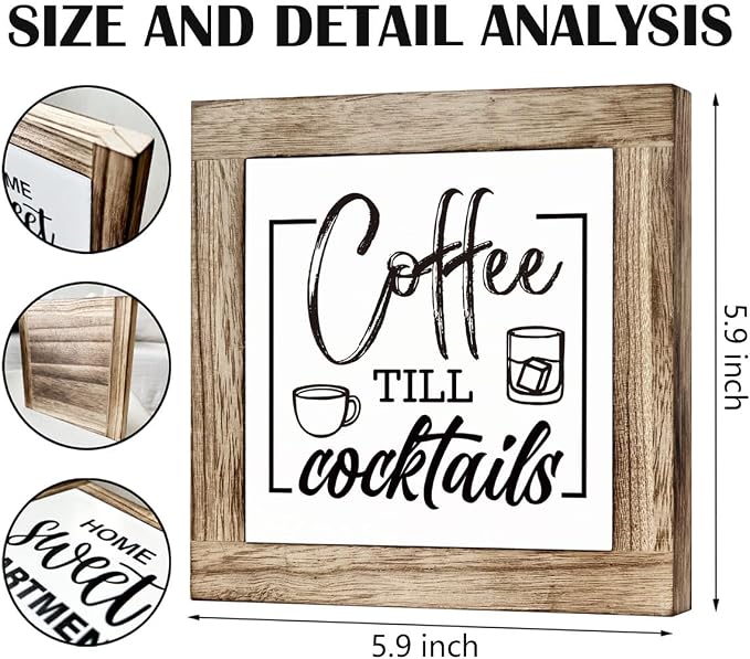 Rustic Coffee Bar Sign - Wooden Block Set, Perfect for Home or Kitchen Decor, Coffee Lover Gift - Image 2