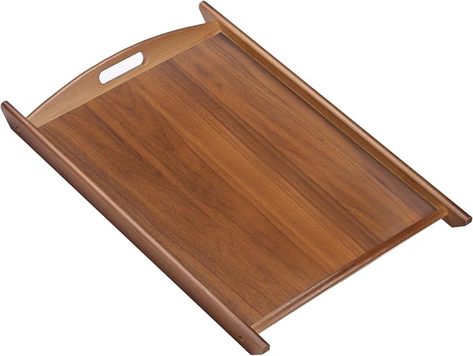Wood Serving Tray, Wooden Tray with Handles, 20.47 inch Square Decorative Serving Trays Platters for Home, Party, Coffee Table,Dining Table & Countertop