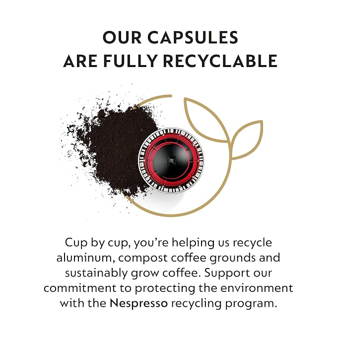Nespresso Capsules Vertuo, Half Caffeinato, Mild Roast Coffee, 30-Count Coffee Pods, Brews 7.8oz.