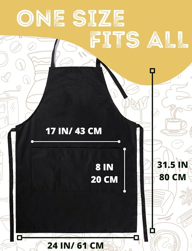 InnoBeta Barista Gifts for Men & Women, Funny Coffee Apron with Pockets and Adjustable Neck Strap