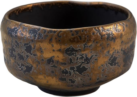 Asayu Japan Matcha Bowl, Handmade in Gifu Japanese Ceramic Chawan, 600ml, Dishwasher Safe for Tea Ceremoney, Green Tea, Pottery - Kogane