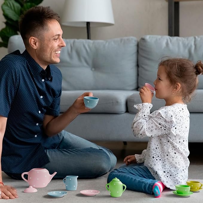 Lollipop Porcelain Tea Set for Little Girls | Kids Tea Party Toy with Teacups and Saucers | Delightful Girls Tea Set for Ages 4-12 | Charming Porcelain Tea Cups for Childs -13 pcs Teacups Sets